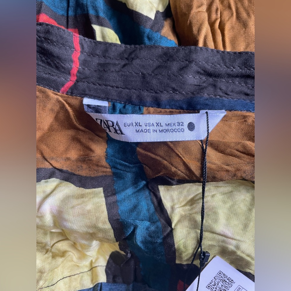 New ZARA Women Multi Colored Maxi Boho Dress Size XL - Picture 11 of 14